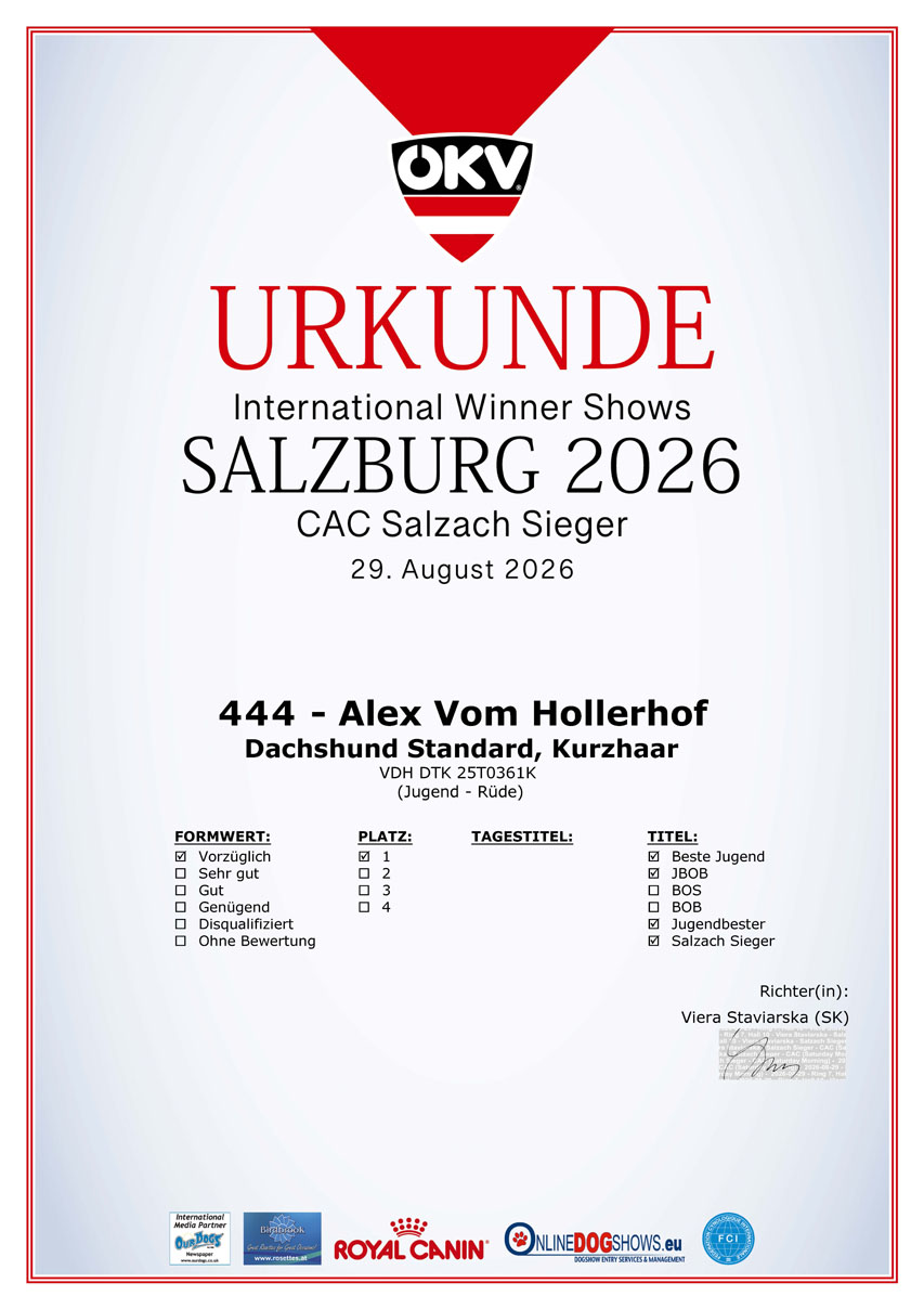 Urkunde Certificate 5441-444