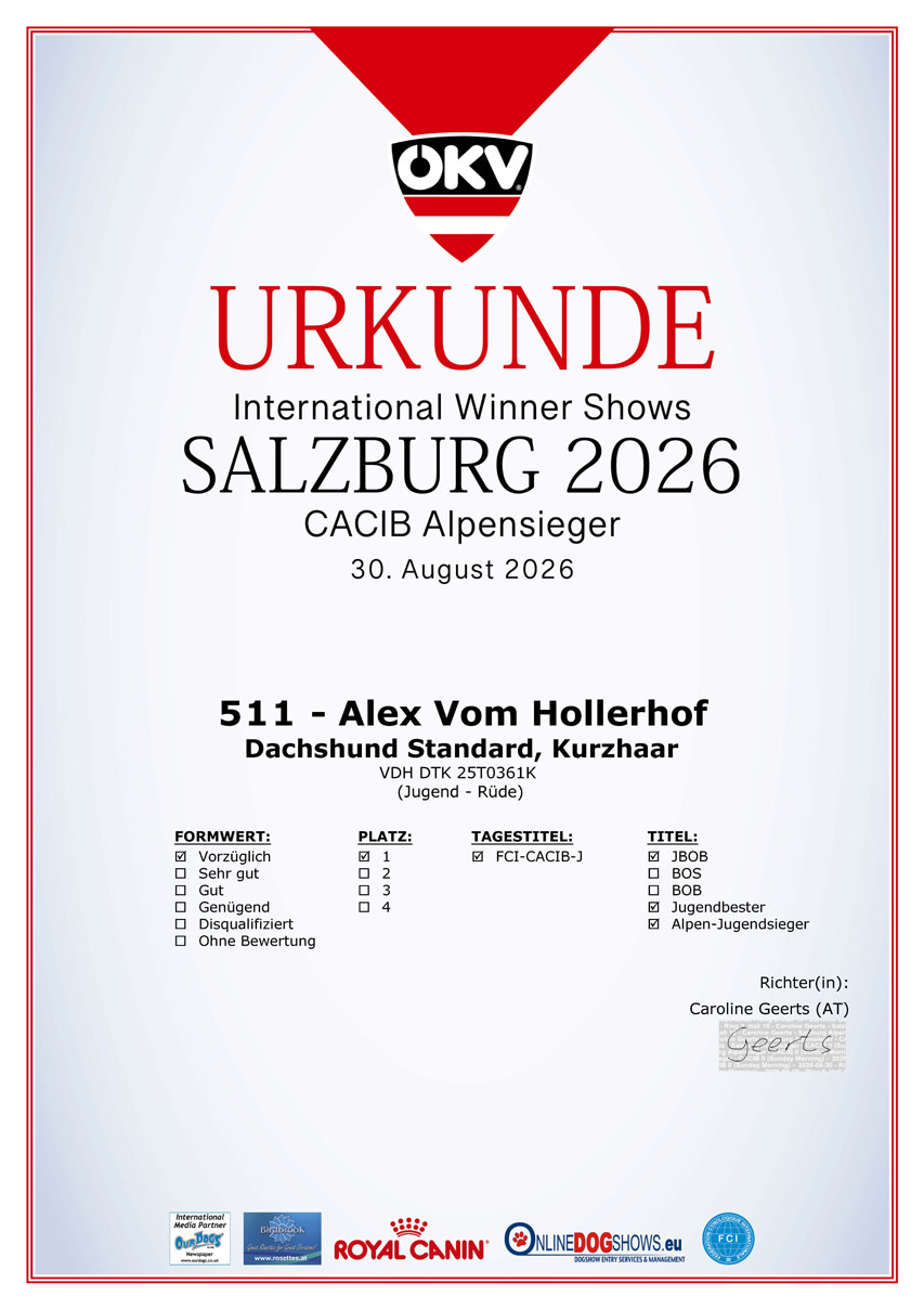 Urkunde Certificate 5443-511