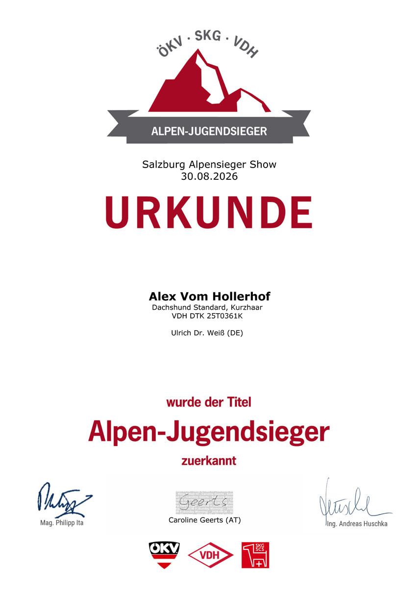 Urkunde Alpen-Jugendsieger