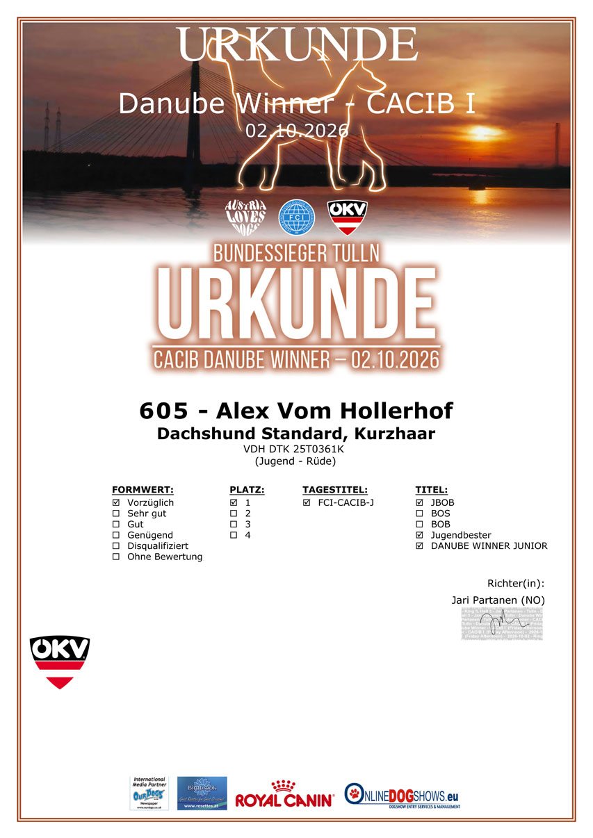Urkunde Certificate 5402-605
